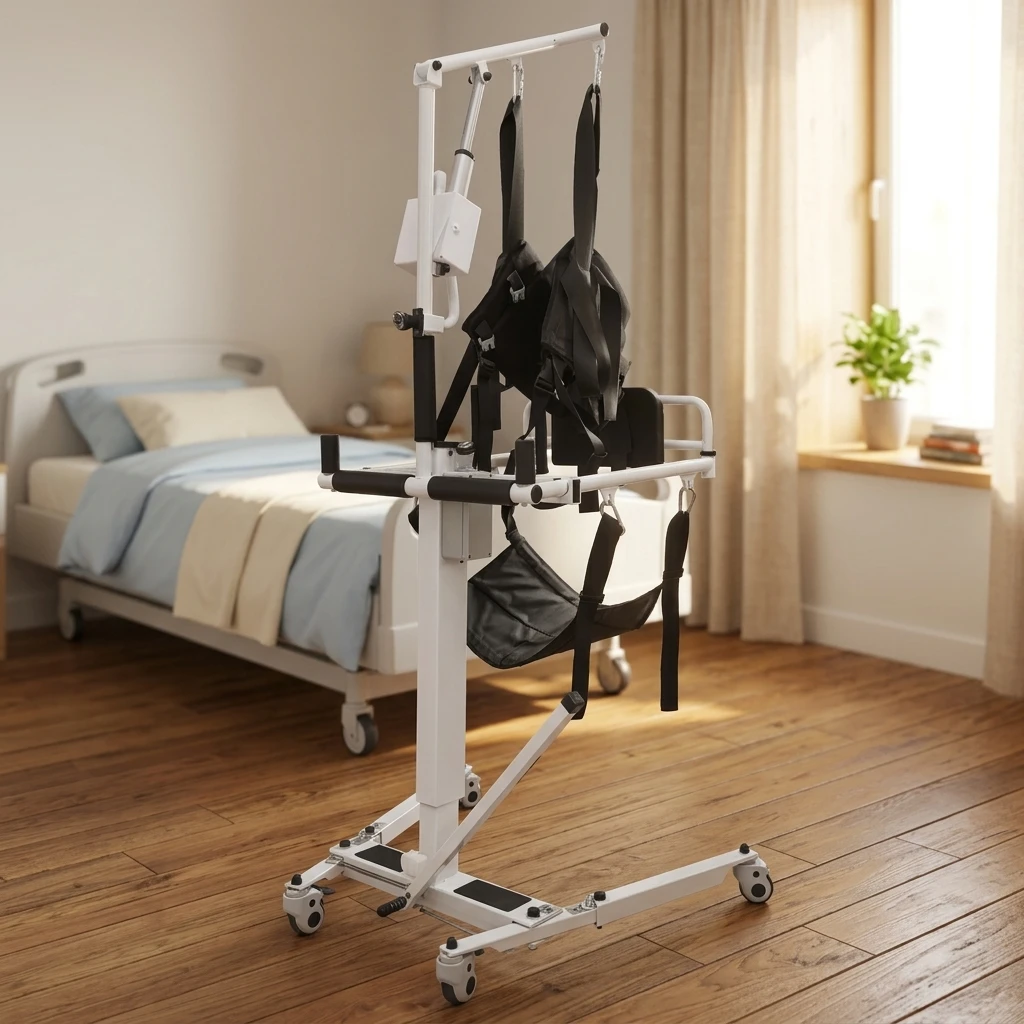 AIROW Wheel Chair Patient Lift Assist Medical Transfer Device Foldable Design 135KG Capacity for Disabled Move Car Toilet