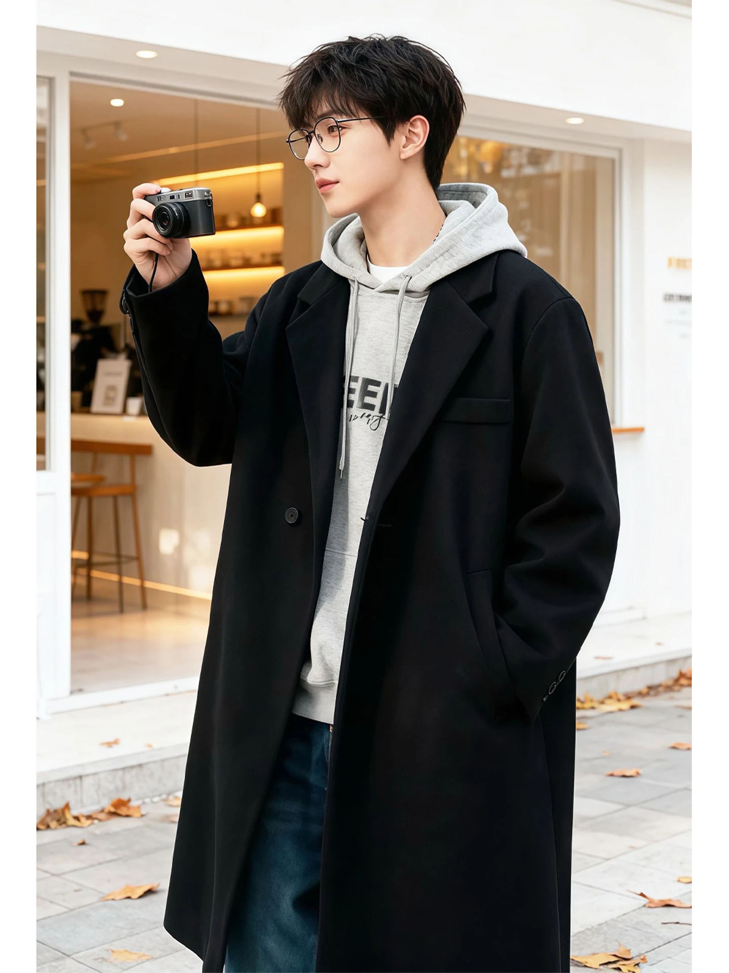 Tailored Coat Wool - Cappotto in Lana Nero da Uomo,