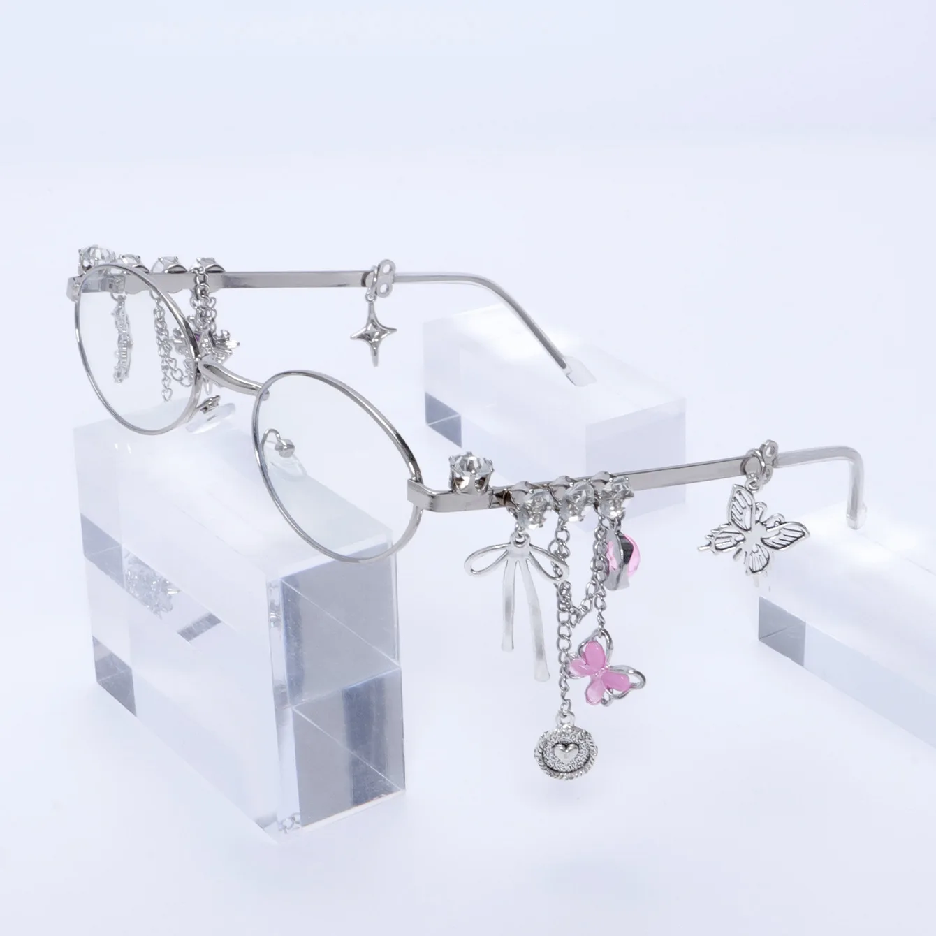 

New Sweet Cool Star Small Frame Elliptical Glasses Japanese y2k Spicy Girl Style Anti Blue Light Glasses
