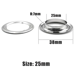 (100 Sets) Inner 25 MM Metal Eyelets Tent Rope Hole Clothing & Accessories Buttons Ring Rivet Snaps Shed Cloth Vent Buckle