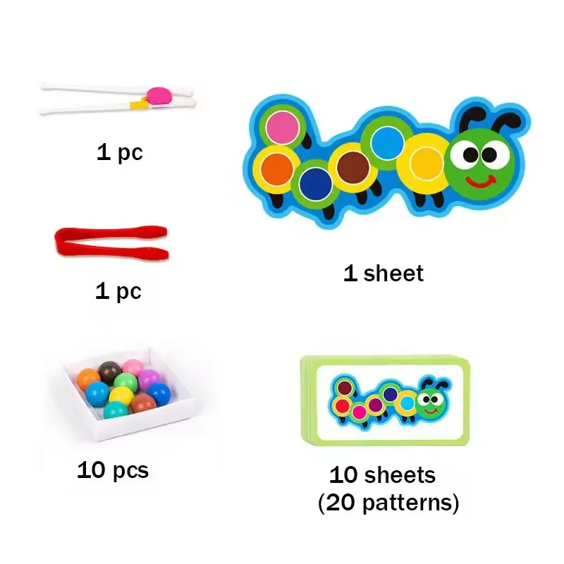 Clip de cuentas, clasificación de colores, juguete a juego, concentración lógica para niños, juego de entrenamiento de Motor fino, juguetes educativos Montessori