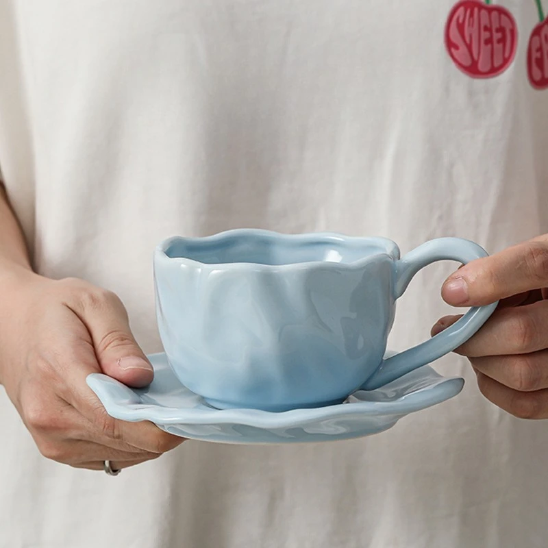 2024 New High-Aesthetic Ceramic Coffee Cups Viral High-End Cup Кружка Из Нержавейки Tazas Plegables Cute Kitchenware