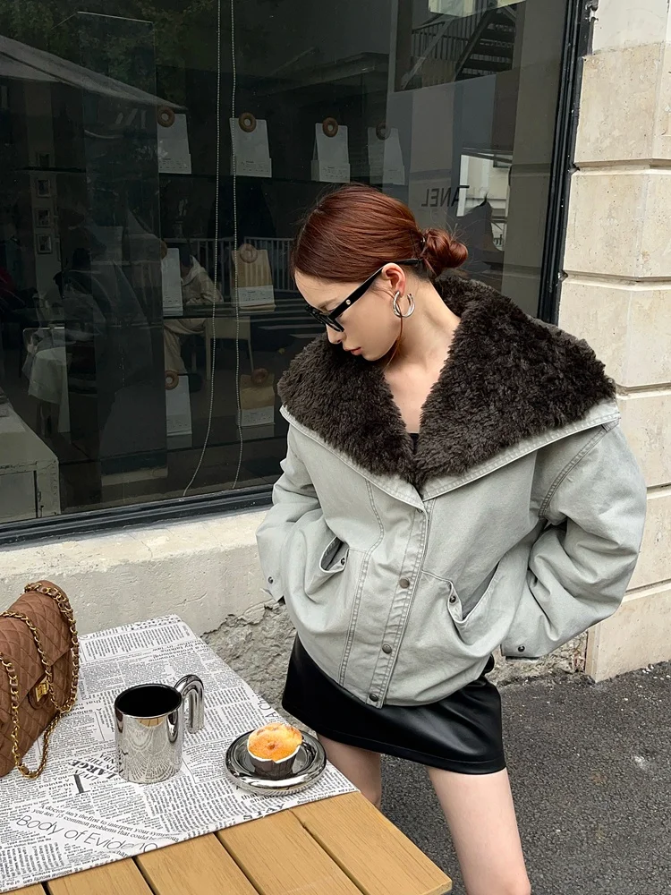 

Утепленная парка Vcansy с большим меховым воротником, модная женская зимняя верхняя одежда в ретро-стиле