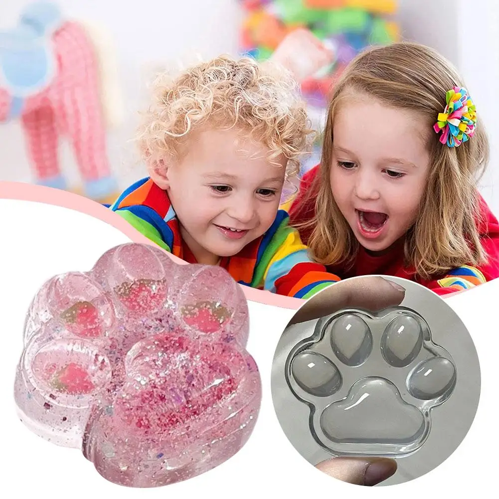 

Kawaii Cat Paw Sticky Squeeze Toy Soft Realistic Jelly Kids Glitter Stress Toys Relief Cat's Gifts Adults Unique Claw I0W6