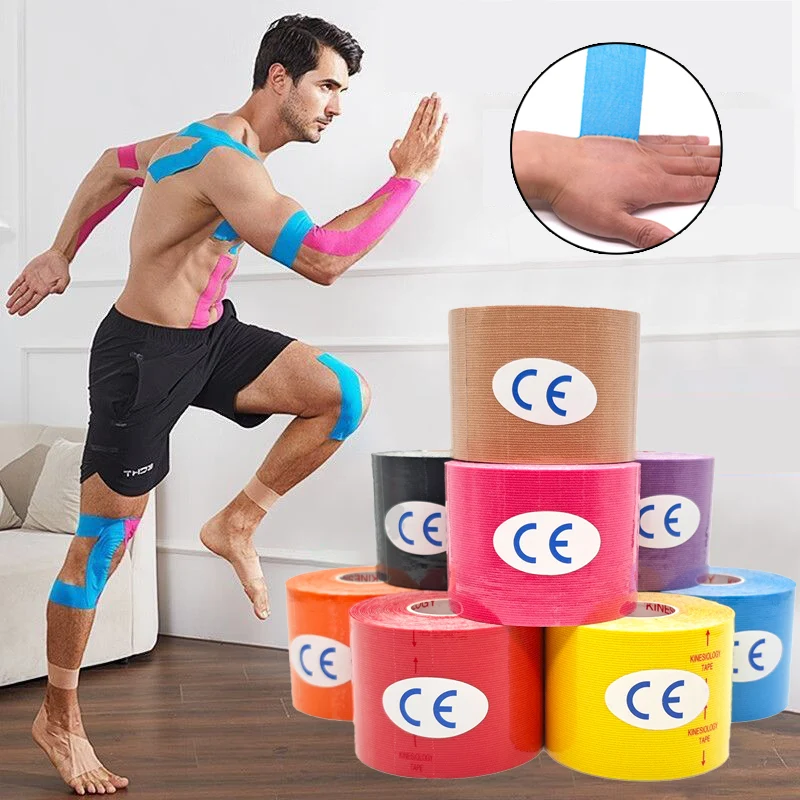 Waterproof Kinesiology Tape Muscle Bandage Sports Cotton Elastic Adhesive Strain Injury Tape Knee Muscle Pain Relief Stickers