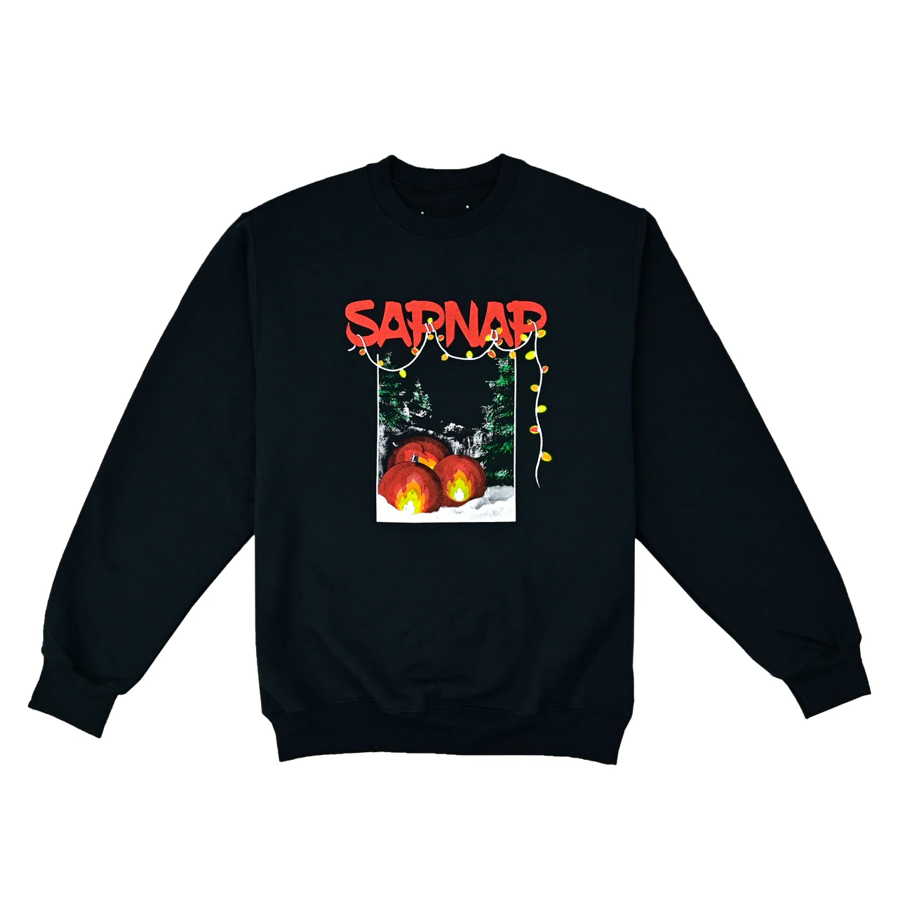 

Sapnap Holiday Lights and Ornaments Sweatshirt O-Neck Long Sleeve Women Men's Outwear Harajuku Streetwear Black Fashion Clothes