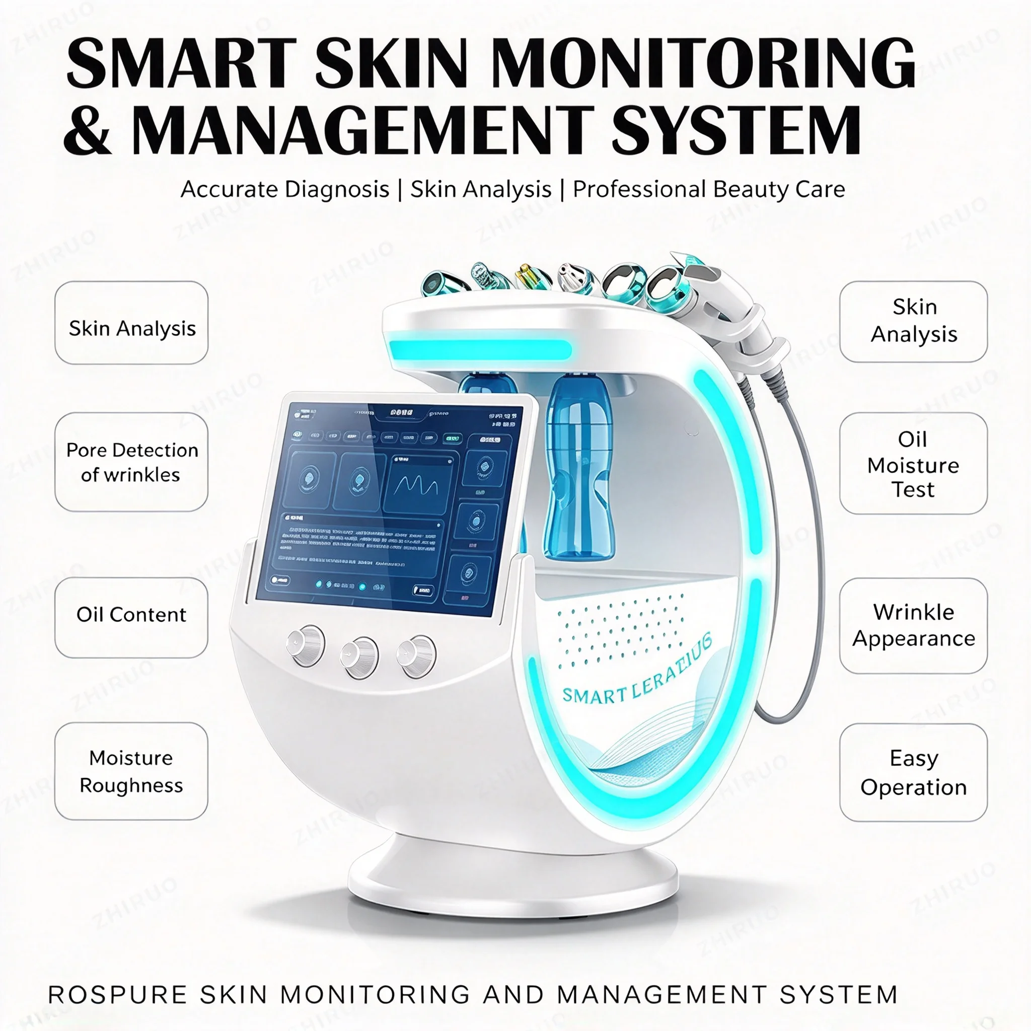 Smart Ice Blue Skin Management System Microdermabrasion Facial Machine for Face Ice Blue Plus Skin Analyzer