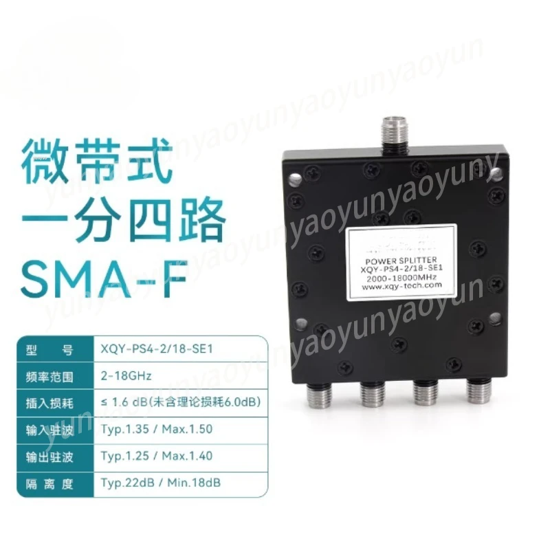 Divisor de Potencia de Alta Frecuencia de 2-18 GHz, 2-18G Uno a Cuatro, Divisor de Potencia de Microstrip de 2000-18000 MHz