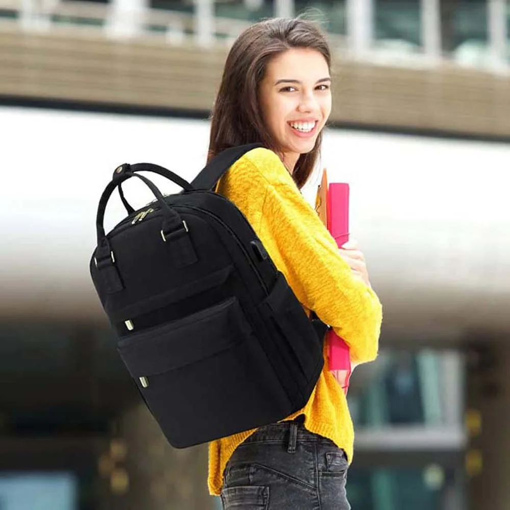 

Oxford Cloth Laptop Backpack 16 inch with USB Port Travel Daypack Scratch Prevention Large Capacity Large capacity School Bag