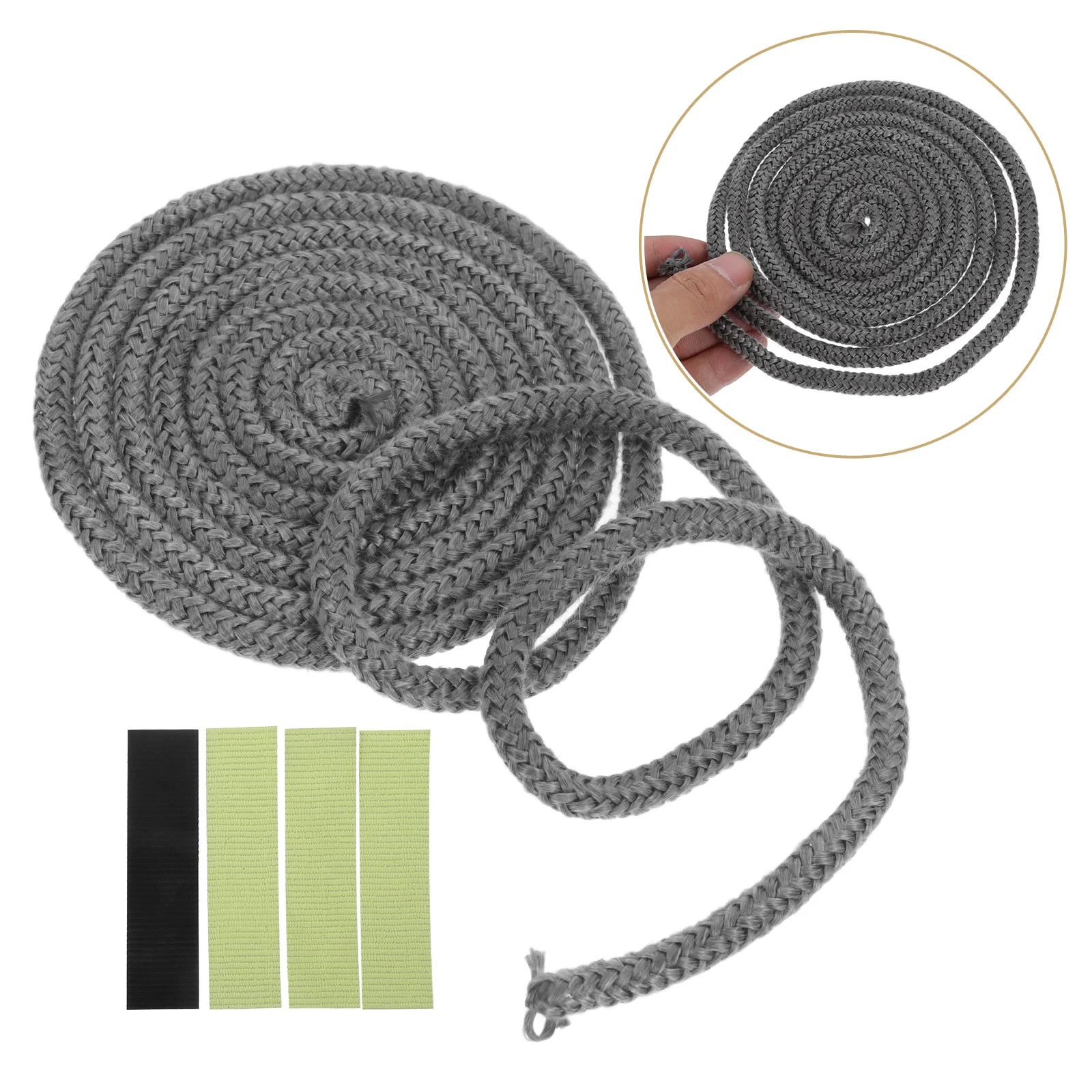 

6mm Black Fiberglass Rope 2m High Temp Gasket Fireplace Stove Door Seal Wood Burner Heat Resistant Smoke Seal Rope