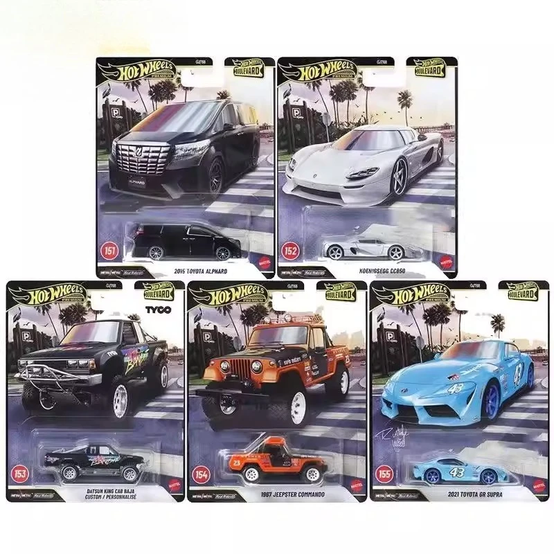 Coche de Juguete Original Hot Wheels Premium Car Boulevard Toy Boy 1/64 Diecast Toyota Alphard Koenigsegg Datsun Jeepster Toyota Supra Modelo de Regalo