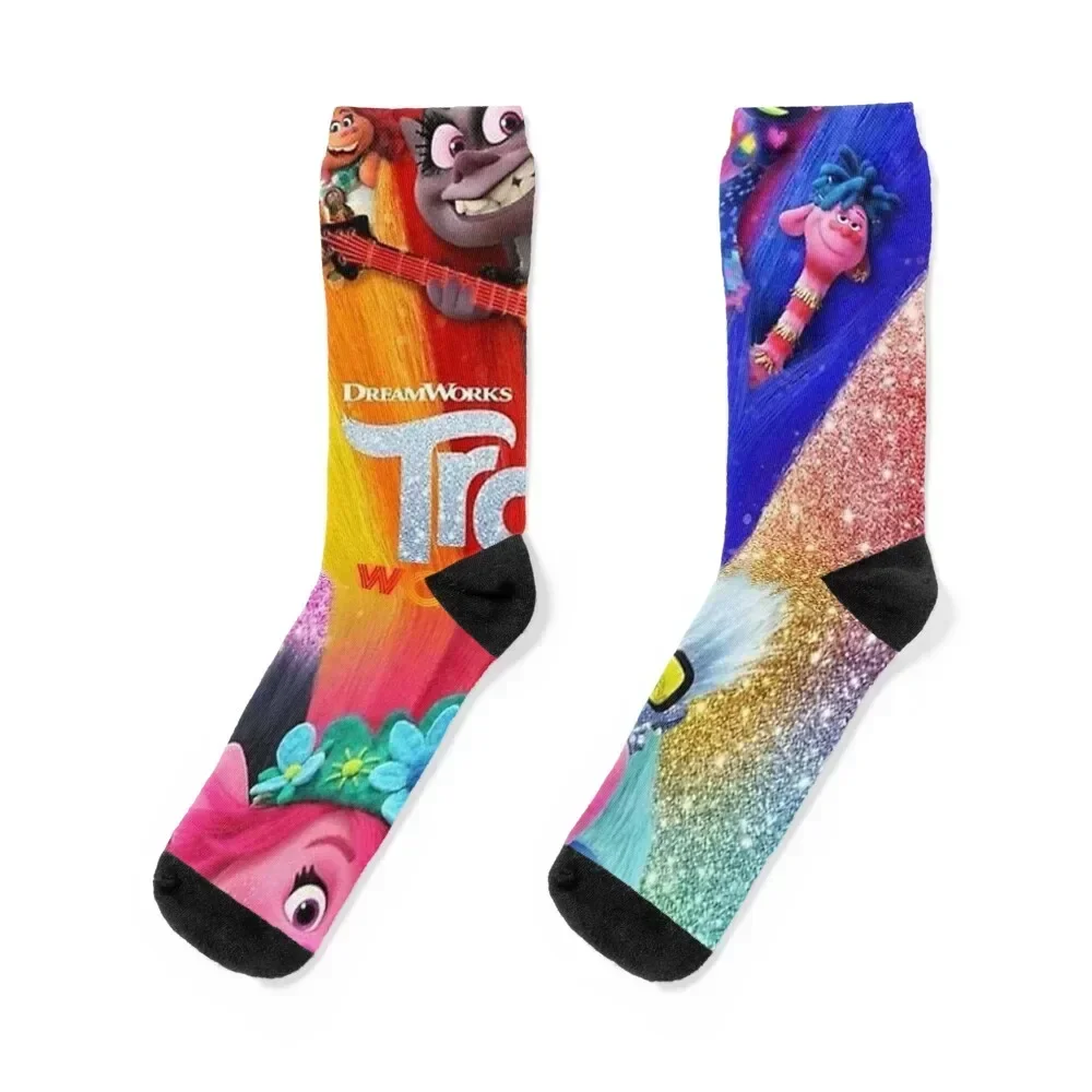 TROLLS WORLD TOUR Poster Socks colored short Luxury Woman Socks Men's