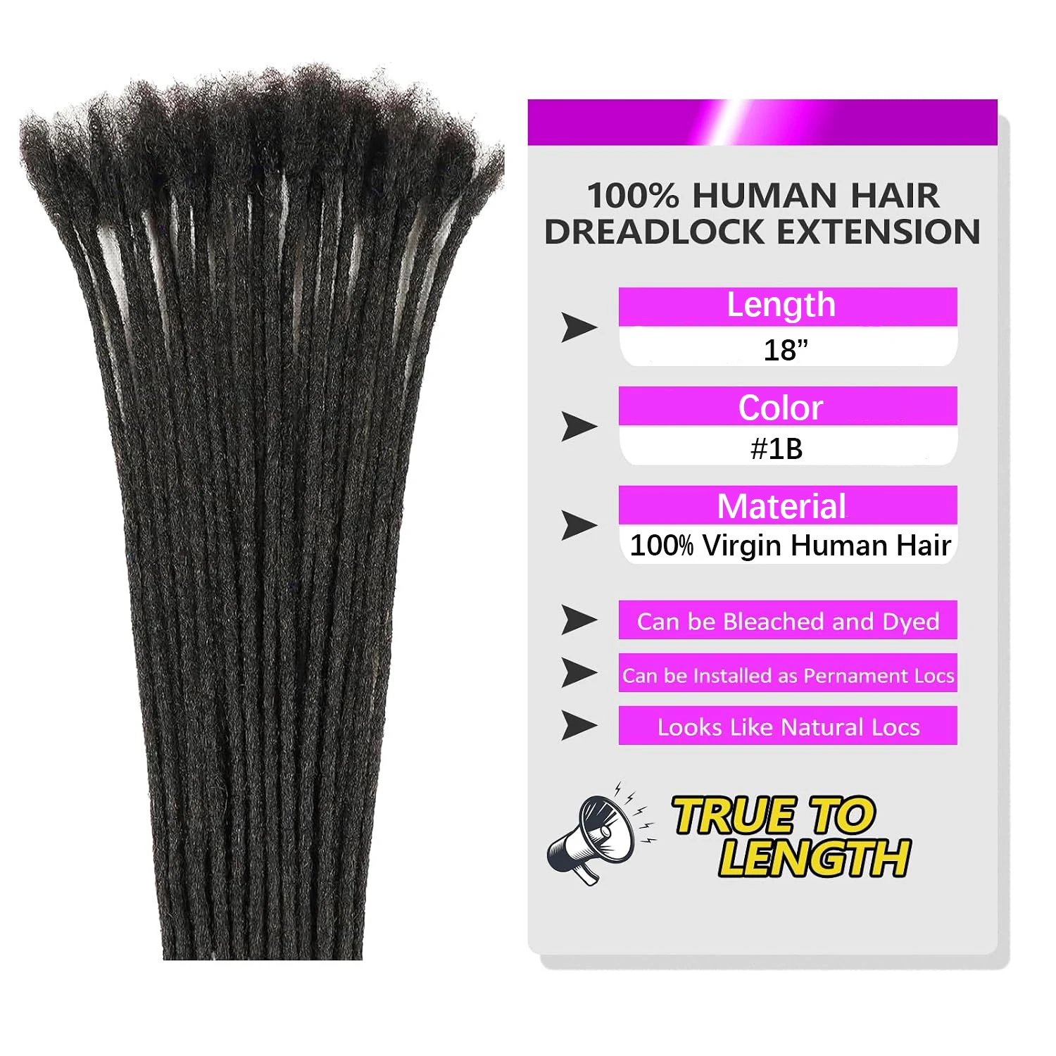 Handmade Synthetic Fiber Loc Extensions 10 Inch 30 Strands Black Dreadlock Extensions for Women Daily Party Festival Hairstyle