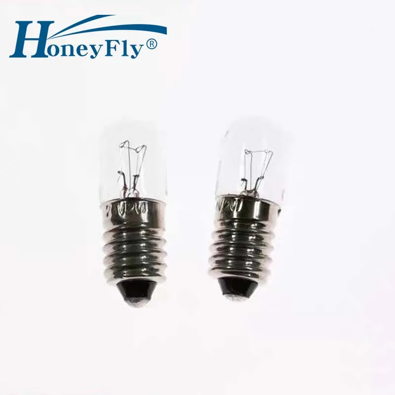 HoneyFly 10pcs Indicator Bulb E10 24V2W 24V3W 30V3W T10X28mm Incandescent Pilot Lamp for Experimental Instruments