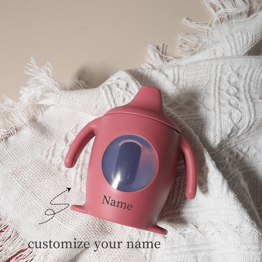 1PC Personalized Customization Name Penguin Silicone Sippy Cup Silicone for Babies/Toddlers Baby Cups Custom Water Bottle