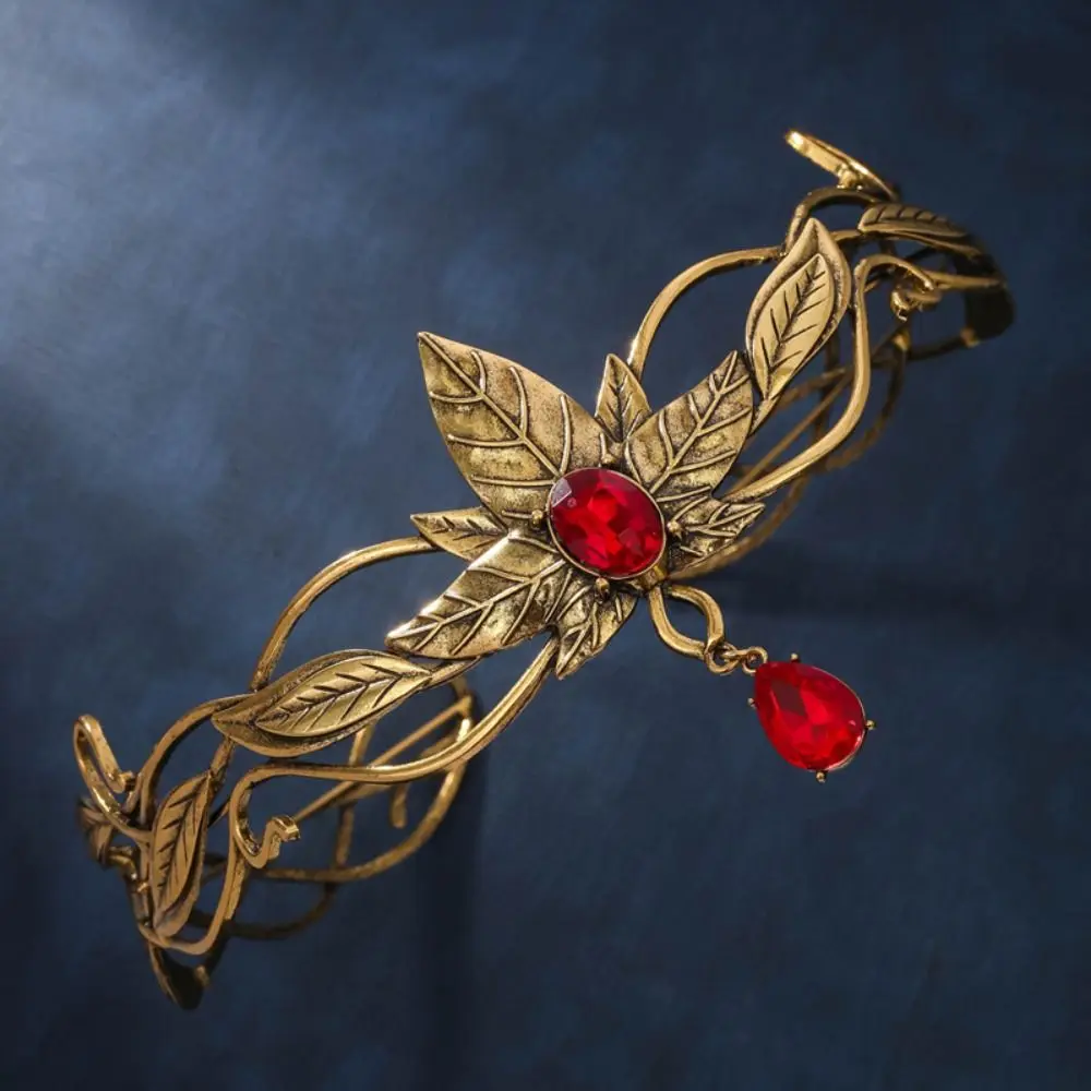 Fashion Vintage King Round Elves Crown Elegant Forehead Goddess Tiaras Punk Luxury Bridal Hair Accessories Formal Events