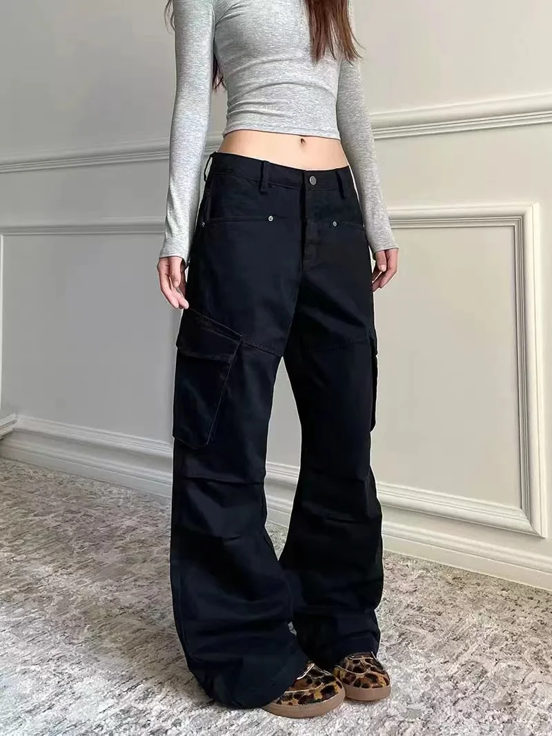 American Vintage Hip-hop Cargo Pants for Women Street Trendy Cool New Trousers Woman Autumn Winter Fashion Wide Leg Pants Women