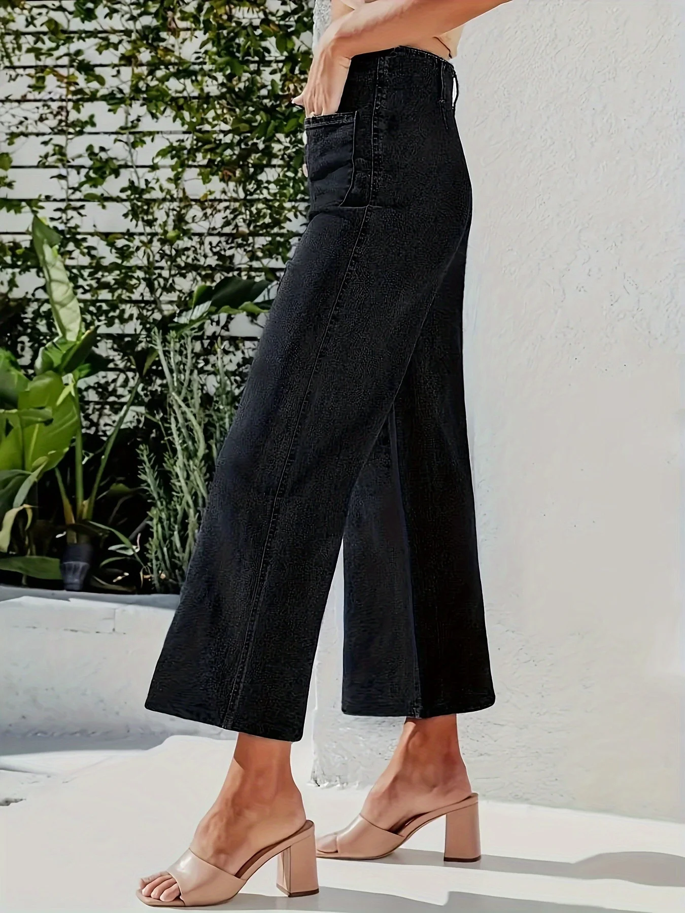 

Джинсы Bootcut, японские женские украшенные консервативным кофейным фронтом, пары с расширенным принтом, эстетика, японский французский повседневный наряд, женский