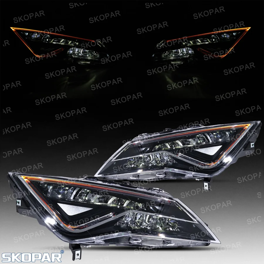 For SEAT Leon 2013 2014 2015 2016 2017 2018 2019 2020 Halogen to LED Upgrade Front Headlamp Headlight Turn Signal Plug and play