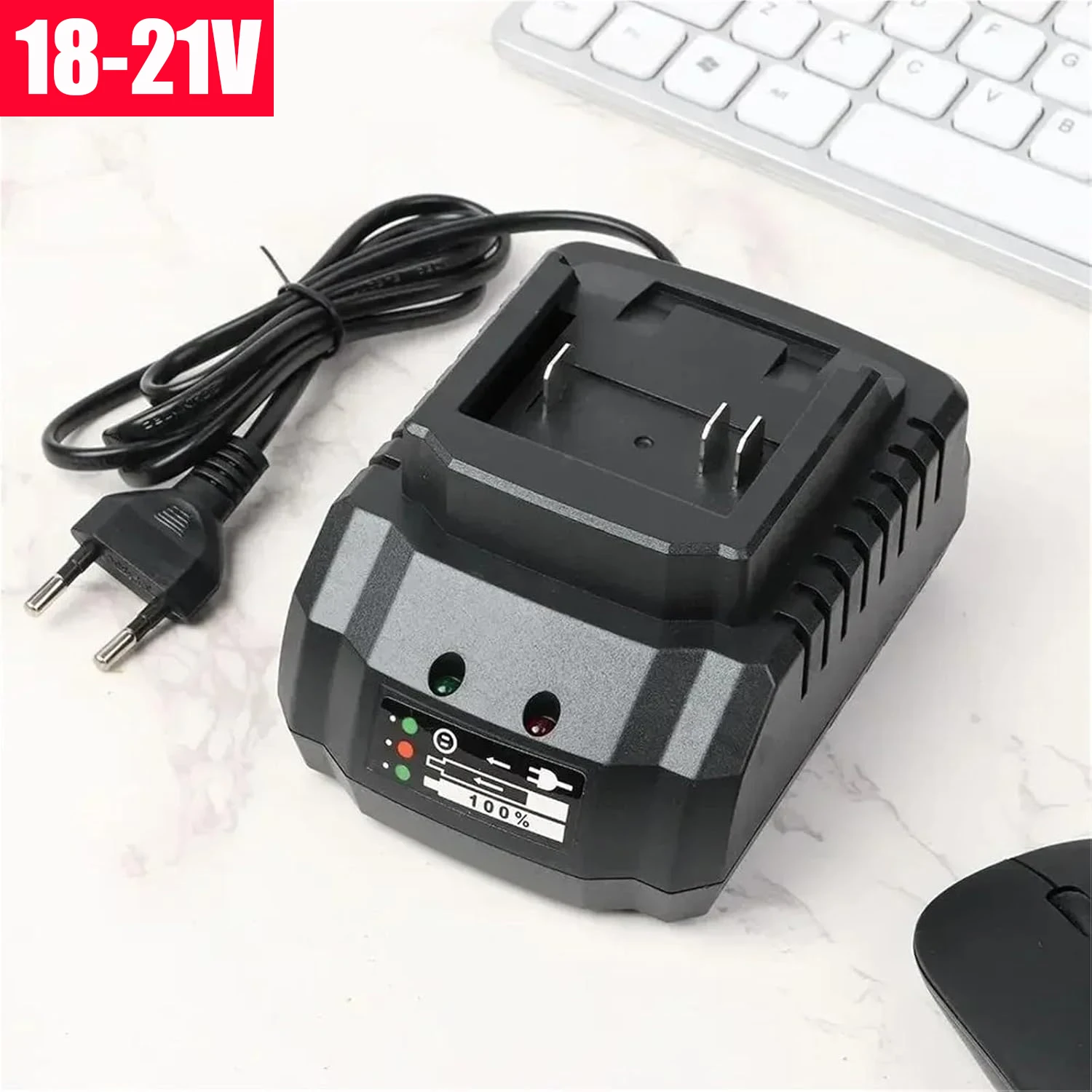 Battery Charger Suitable for Makita 18V 21V Li-ion Battery Portable Fast Charger for Makita Battery Replacement EU/US Plug