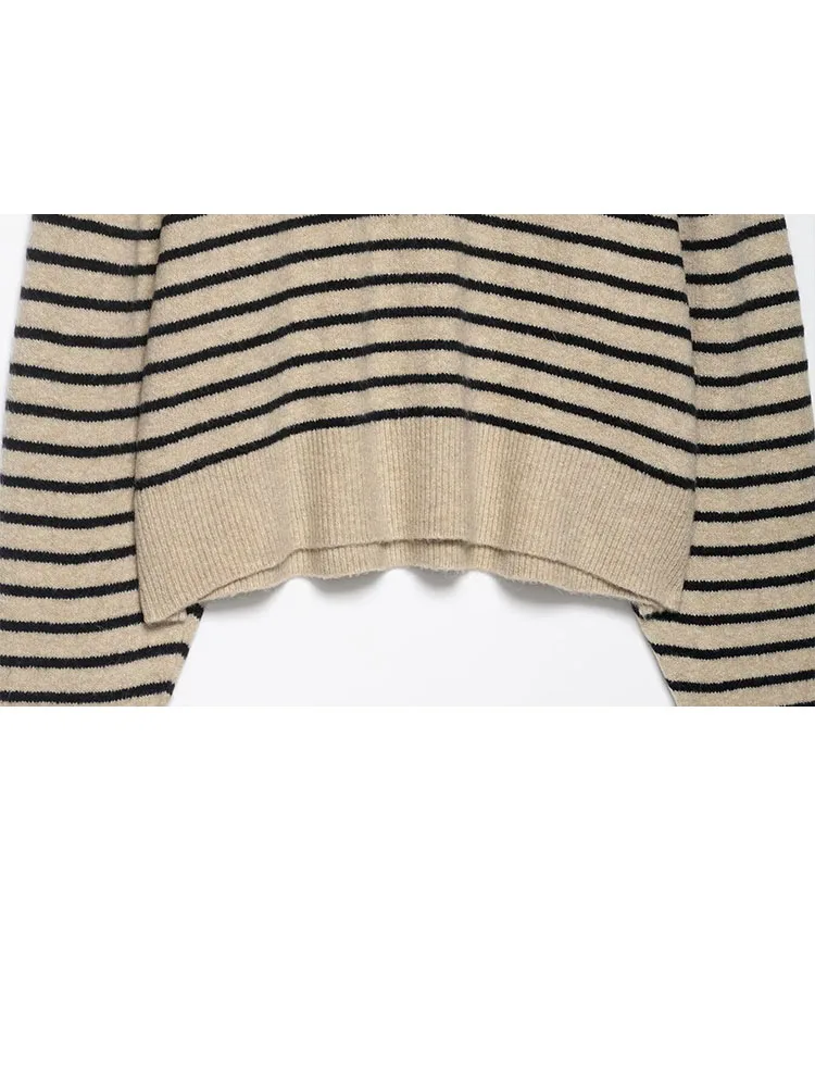 

HH женский весенне-осенний новый классический полосатый свитер, тонкий топ с длинными рукавами, повседневный универсальный тонкий свитер