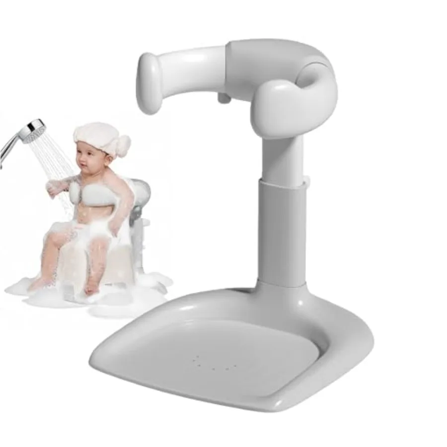 

Foldable Baby Bath Stand for Infants and Toddlers 636 Months Non-Slip Adjustable Shower Stand with Grey Standing Support Safe B