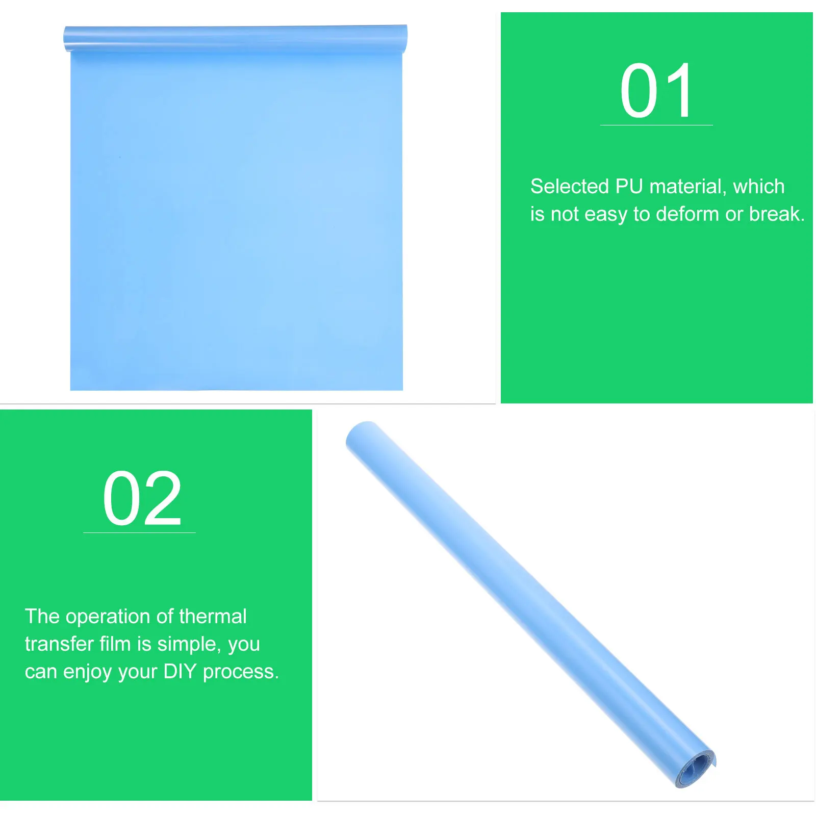 

1 Roll Heat Transfer Film PU Material Simple Operation DIY Clothes Craft Lettering Vinyl Hot Stamping T-Shirt Transfer