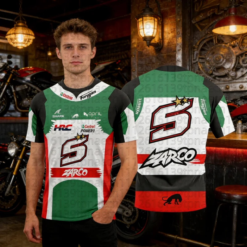 2026 No.5 Johann Zarco Camiseta De Motocross Verano Hombres Niños Casual Transpirable Manga Corta Camiseta Para Family Kids Tees