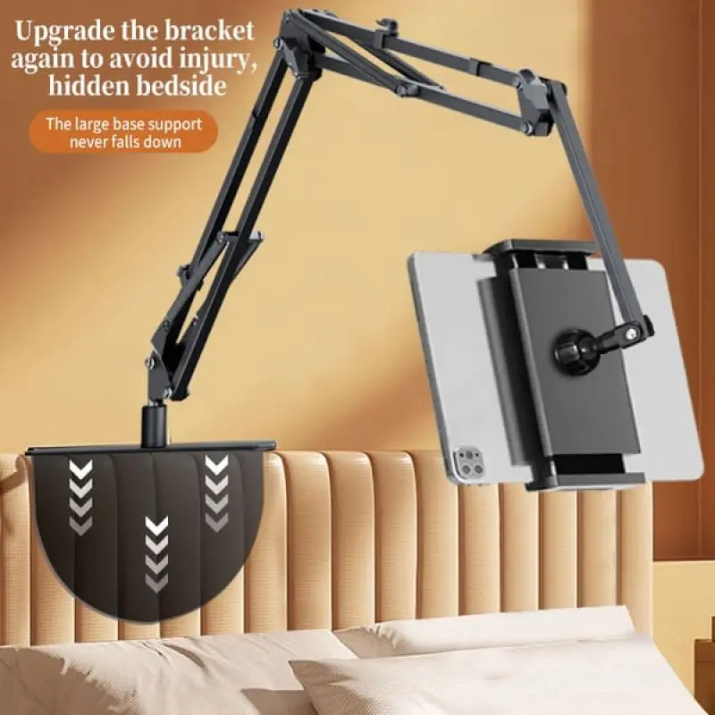 Hidden Bedside Mobile Phone Tablet Universal Bracket Holder Two Ways Install, Bed/sofa Adjustable 4-13'' Iphone Ipad Stand