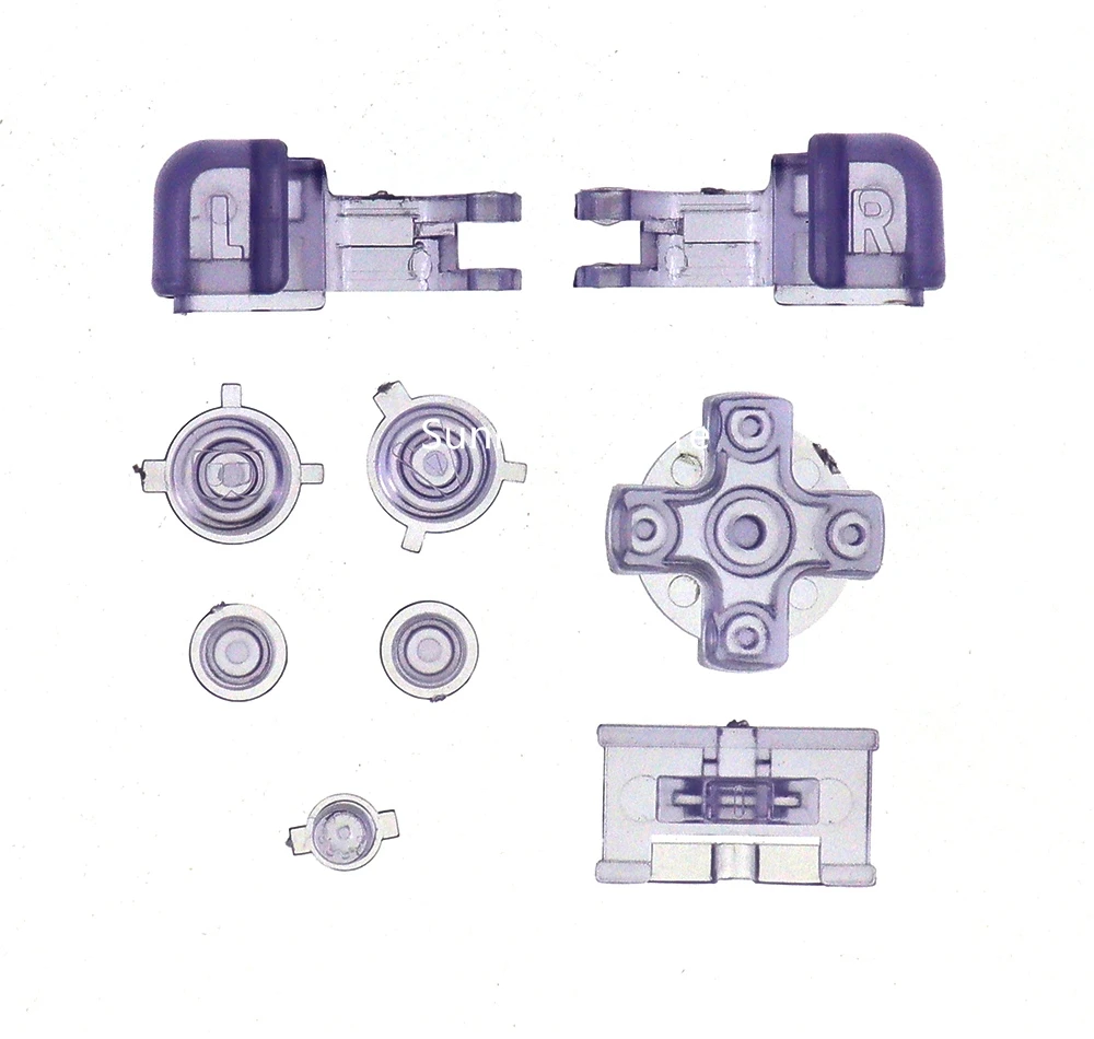 1 Bộ Nhựa Trong Toàn Bộ Nút Cho GBA SP Một B Chọn Bắt Đầu Bật Tắt L R Nút D Miếng Lót Trong Suốt