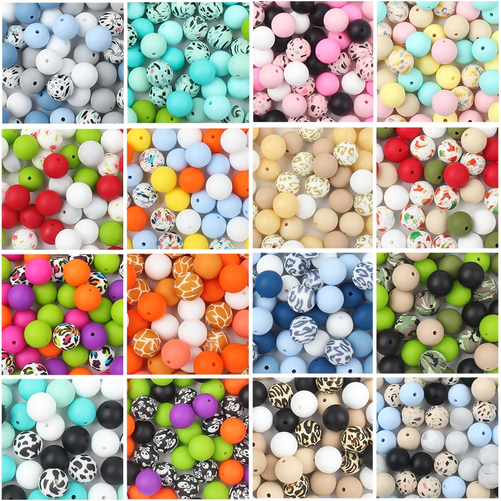 

10 шт., силиконовые бусины 12 мм