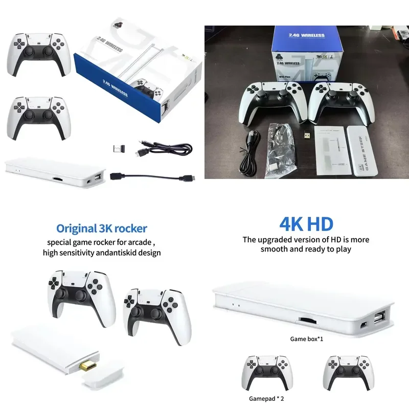 New M15 Wireless 4K Game Stick TV Home Gamepad 20 + emulator 20000 + game high definition output retro video game console