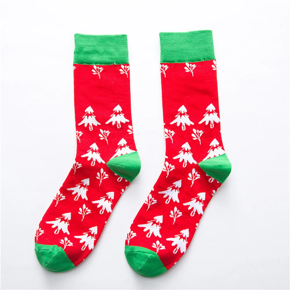 

5 Pairs Christmas Couples Socks Soft Cotton Vintage Design Warm Ankle Festival Gift Cartoon Tree Snowflake Xmas Stockings