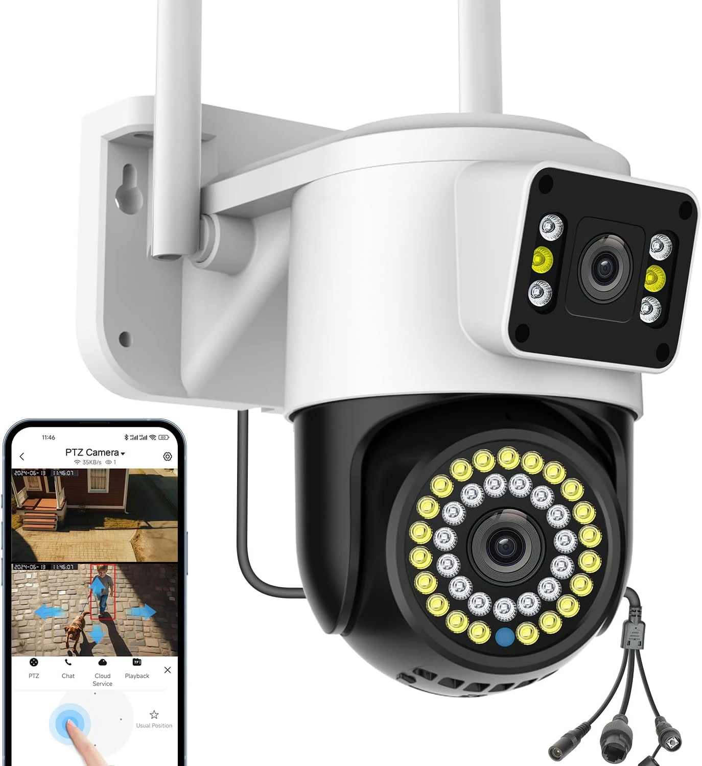 

Yoosee WiFi PTZ Camera 8MP IP Home Security 4K Color Night Vision Dual Lens Two Screens Motion Detection Alarm Auto Tracking