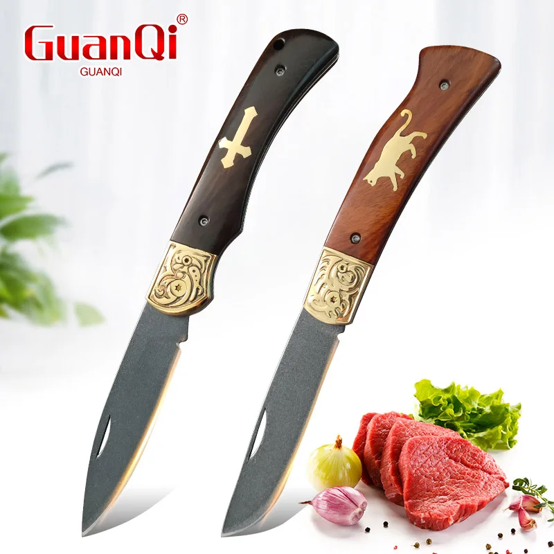 

Ножи для нарезки фруктов из нержавеющей стали, складные карманные ножи, универсальные ножи для разделки мяса, поварские ножи, ножи мясника, кухонные ножи с деревянной ручкой для домашнего использования