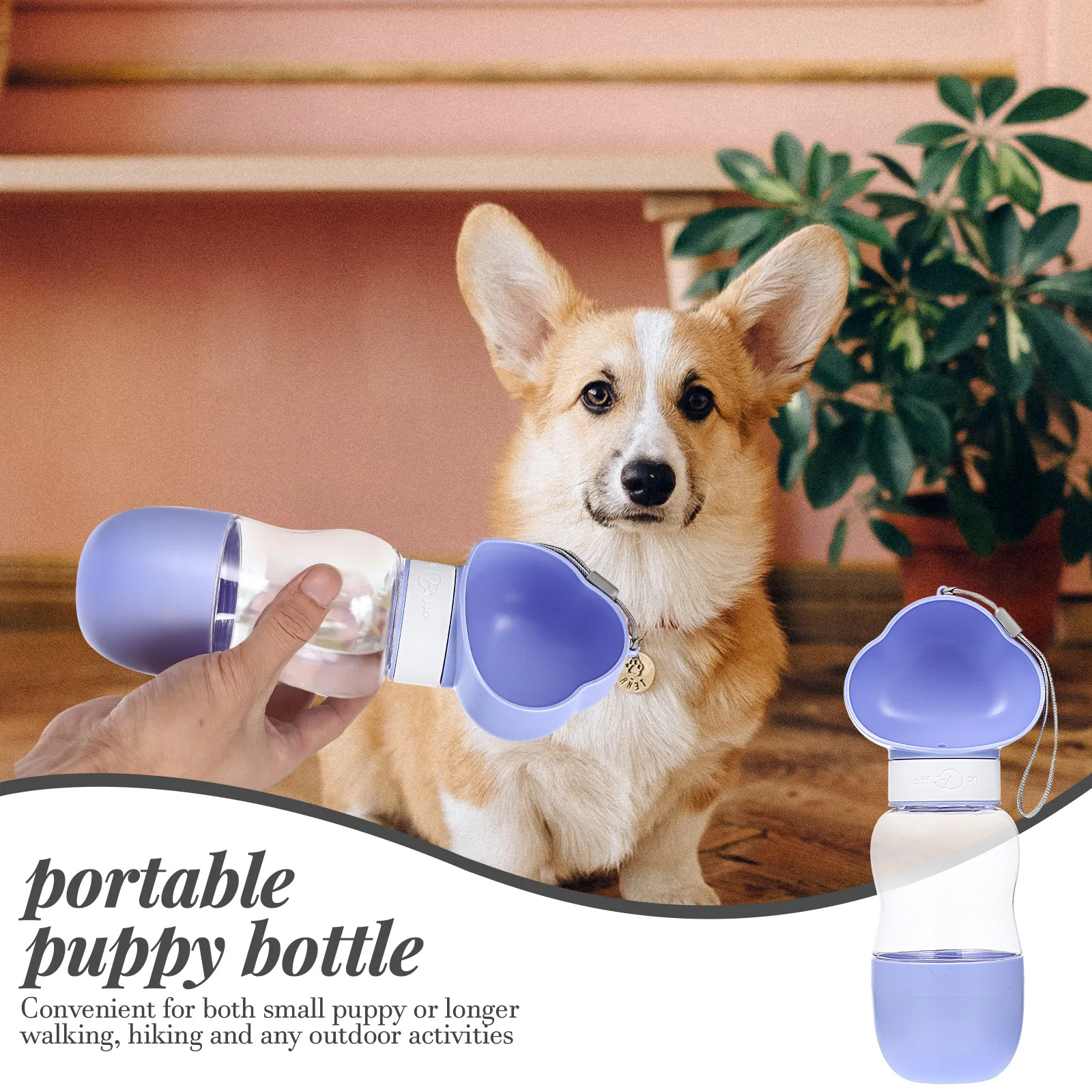 

Portable Dog Water Bottle Pet Food Container Leakproof Puppy Water Dispenser Compact Convenient for Outdoor Travel Hiking