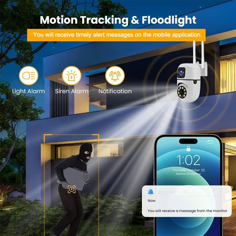 390Eyes 8MP WiFi Outdoor Security Camera 4MP PTZ Camera Motion Detection Auto Tracking Two Way Audio CCTV Surveillance Cameras