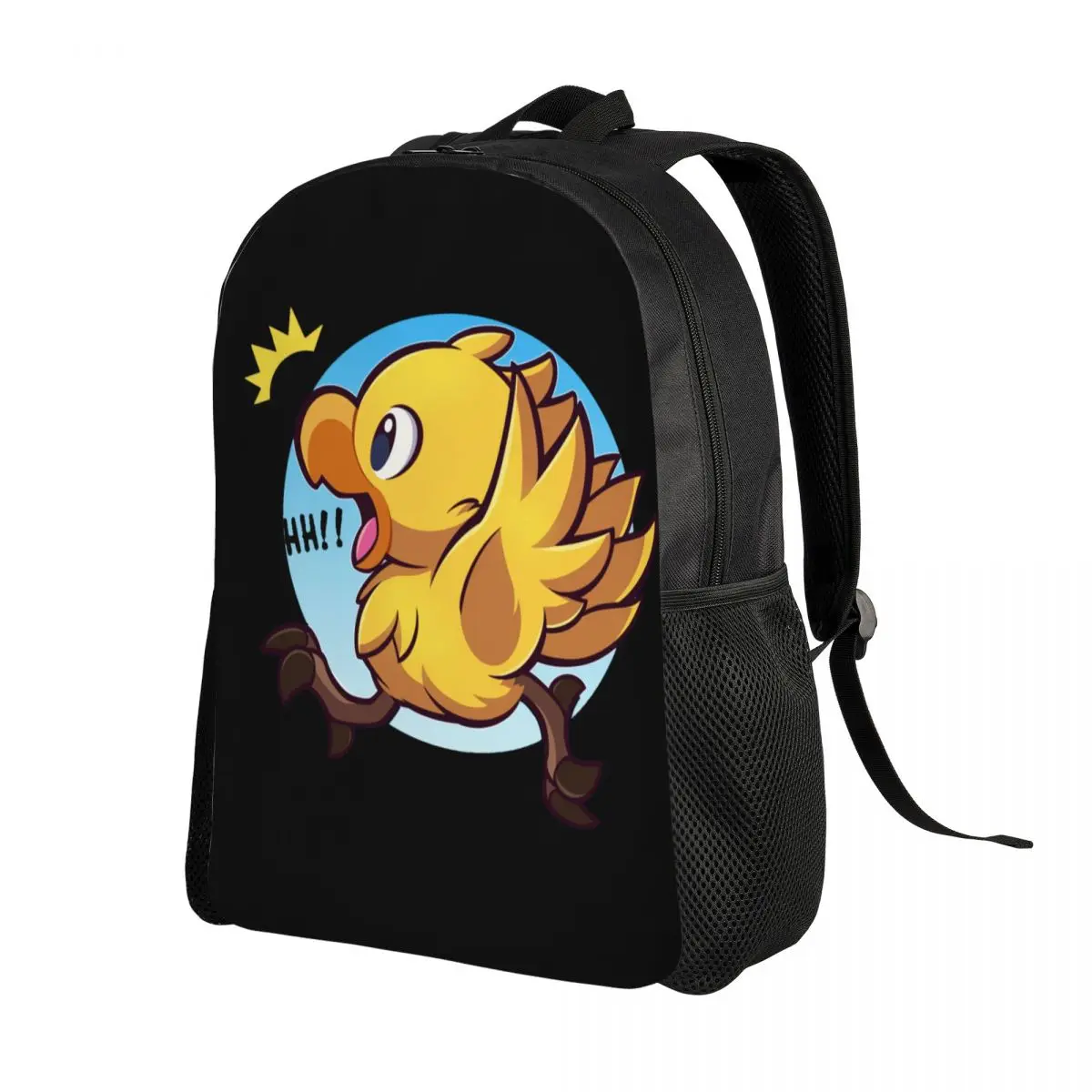 Customized Chocobo Yellow Bird Travel Backpack School Computer Bookbag Final Fantasy Science Game College Student Daypack Bags