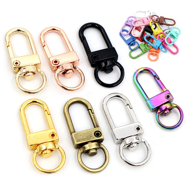 10pcs Snap Lobster Clasp Hooks Gold Silver Plated 5 Colors DIY Jewelry Making Findings for Keychain Neckalce Bracelet Supplies