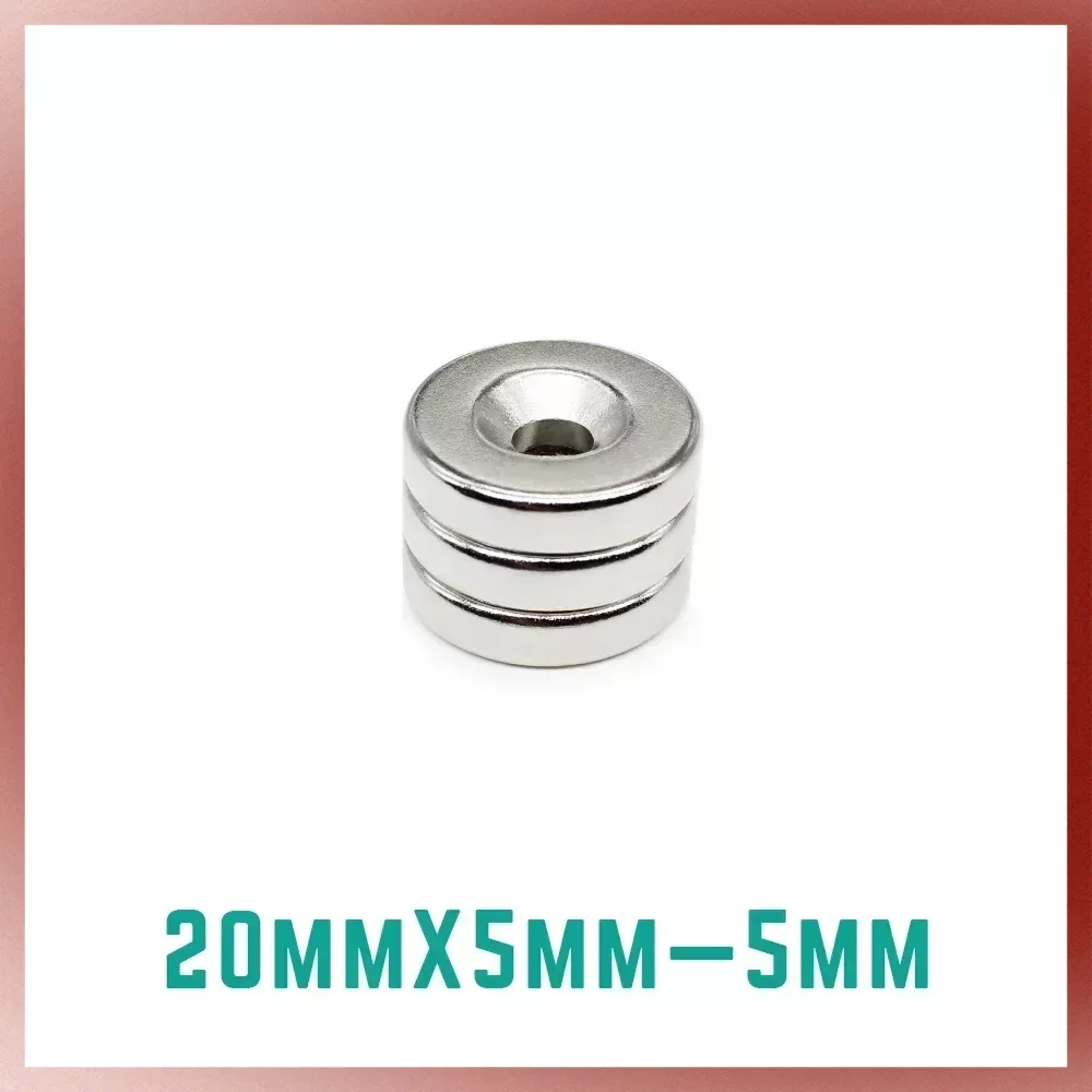 

2/5/10/20Pcs 20x5-5mm Small Round Super Strong N35 Search Magnet Countersunk Neodymium Magnet Disc Imanes Fishing Magnet