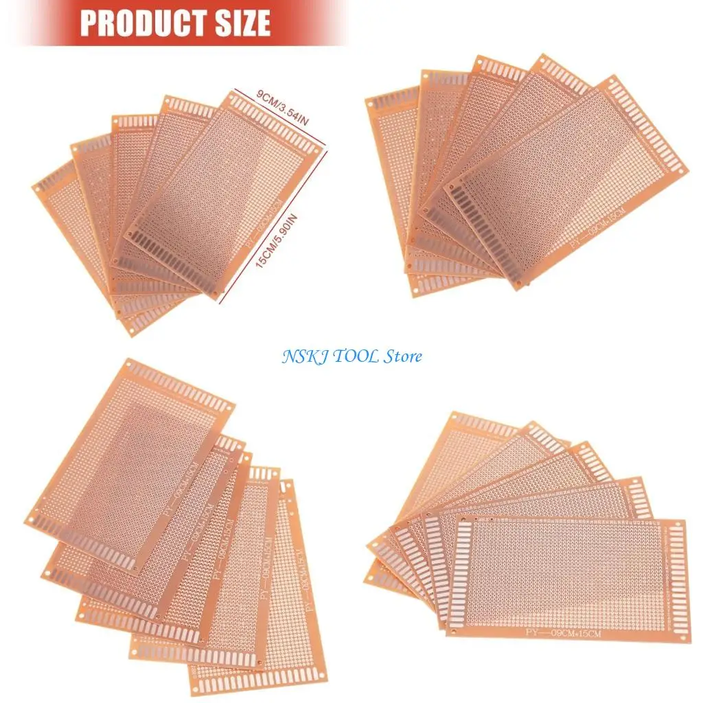L8RC 5 Sheets Single Side Phenolic Copper Clad Board High Performances Sheet Suitable for Professional PCB Prototyping