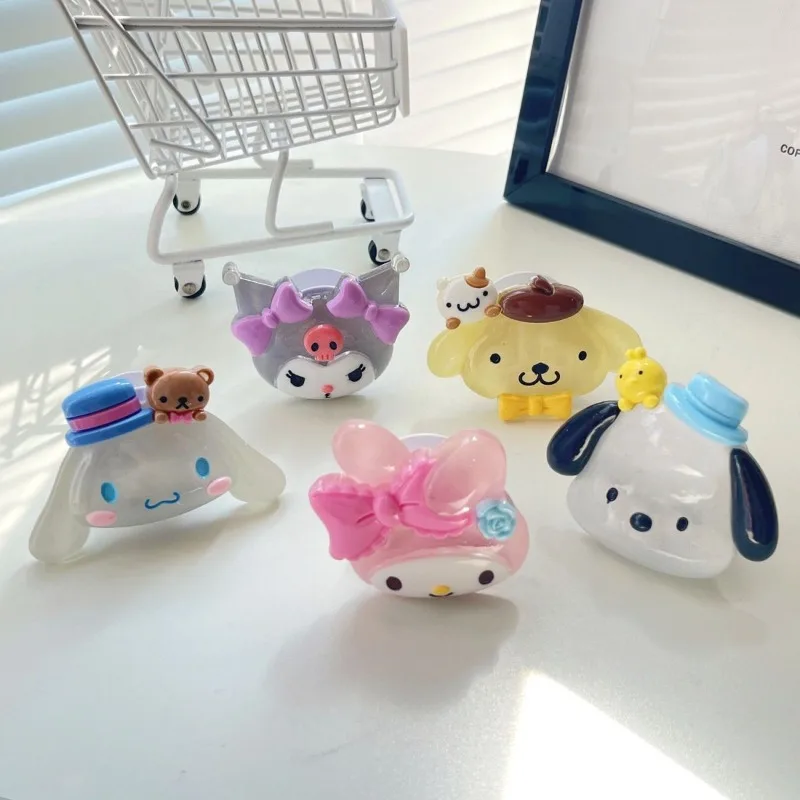 

Sweet My Melody Cinnamoroll Anime Kawaii Sanrio Phone Stand Cute PomPomPurin Popular Phone Holder Pendant Gifts for Kids