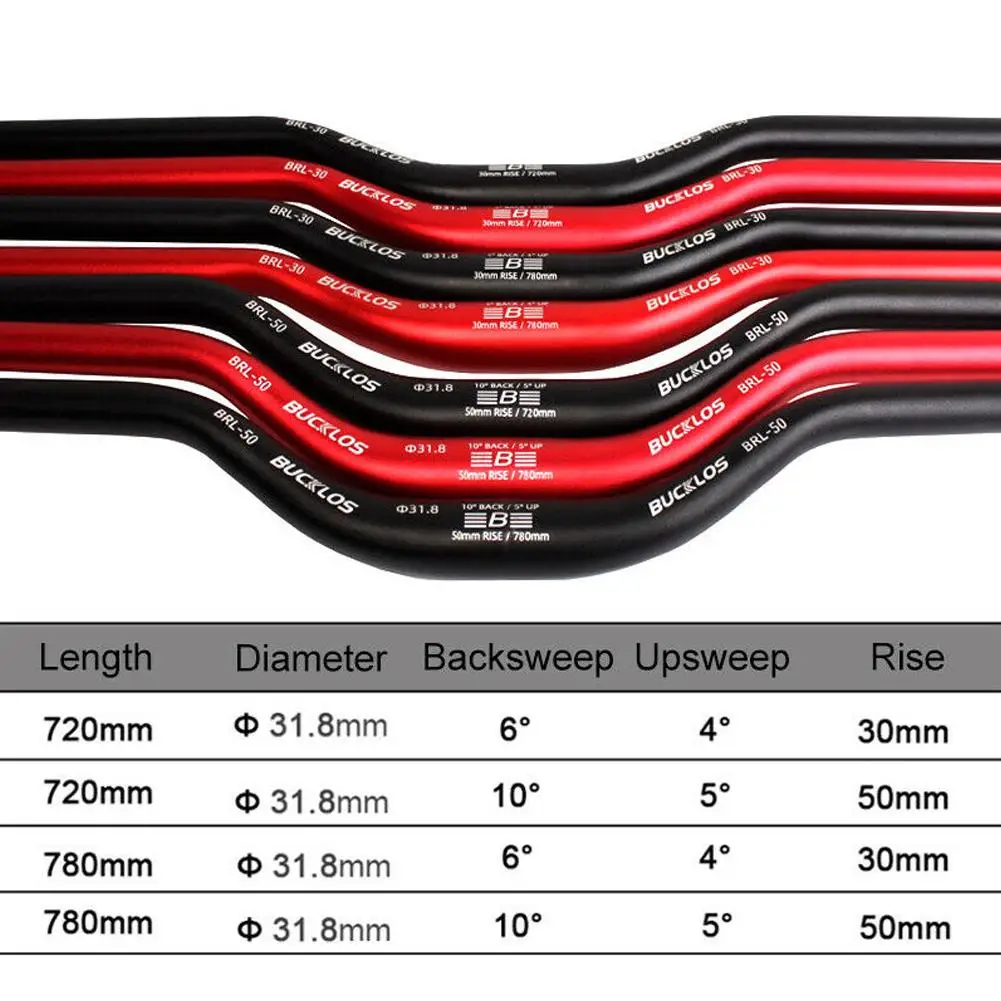 Mountain Bike Handlebar Aluminum Alloy Handlebar 720mm 780mm 620mm 660mm MTB Bicycle Handlebar Diameter Bicycle Accessories