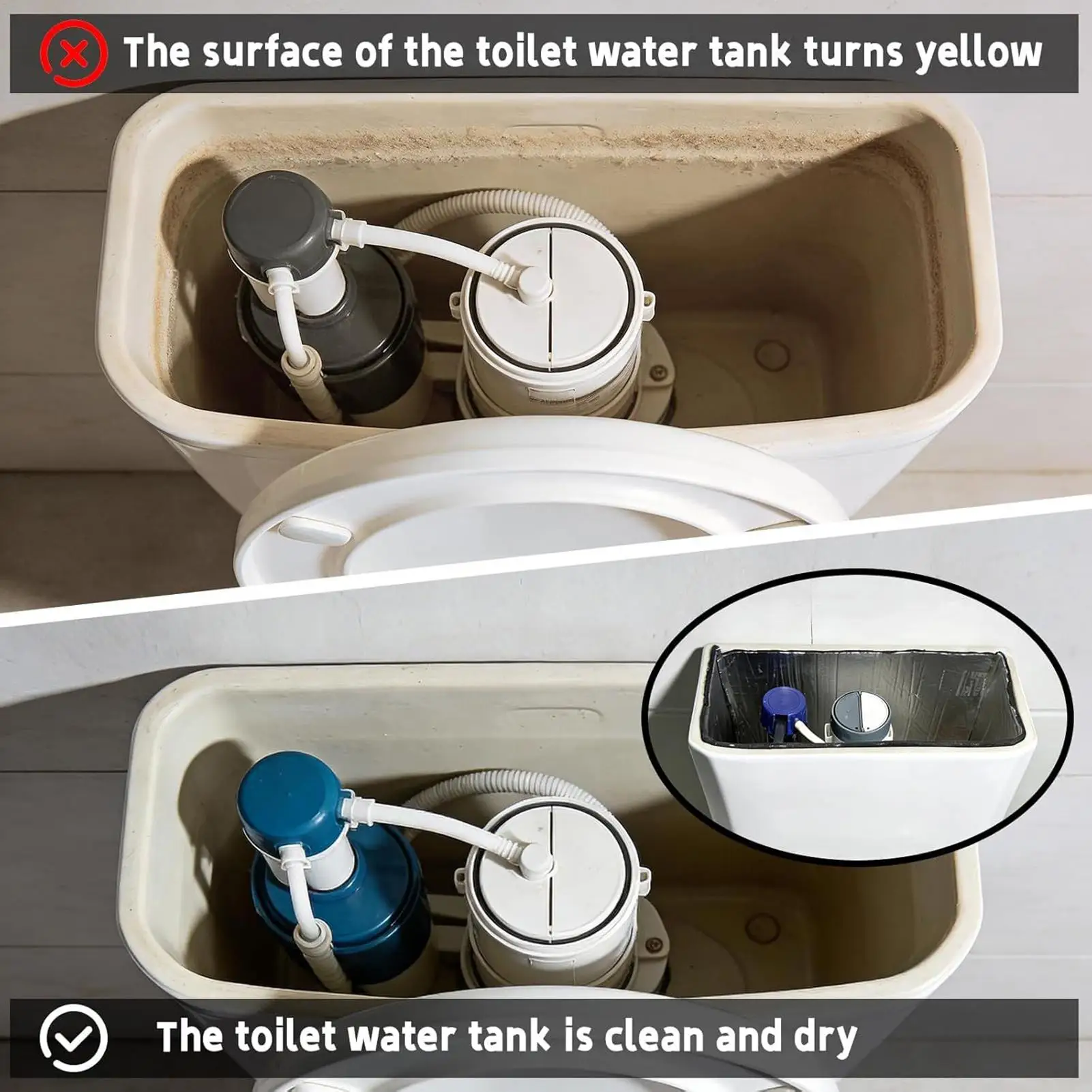Isolierfolie für Toilettentank, Frostschutzfolie für Tankrohre, selbstklebendes Anti-Kondensations-Set für Toiletten, für Badewanne, Dusche, Waschbecken