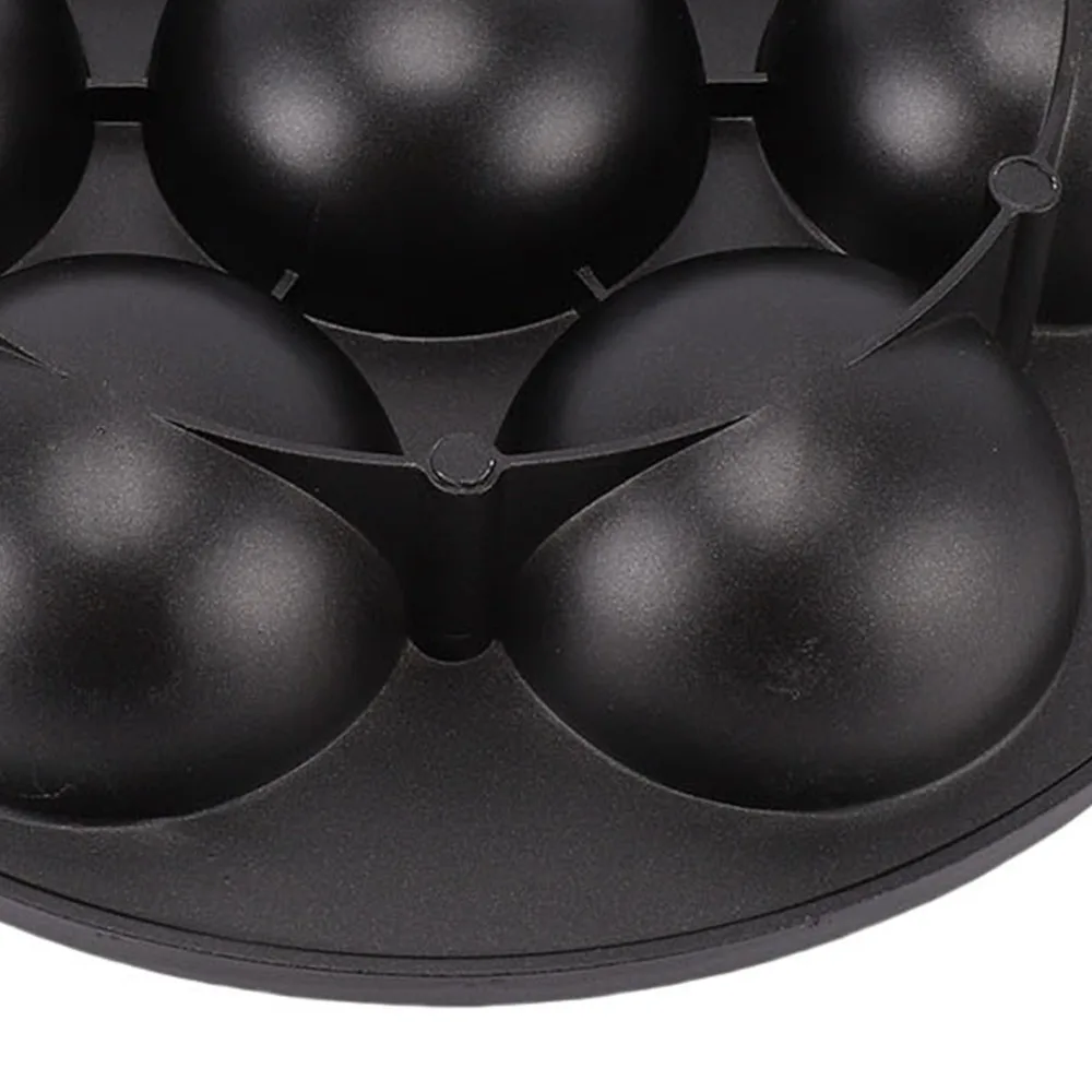 Aluminum Alloy Takoyaki Grill Pan Nonstick Black Octopus Ball Maker Dual Handles 7-Hole Design Pancake Cooking Pan