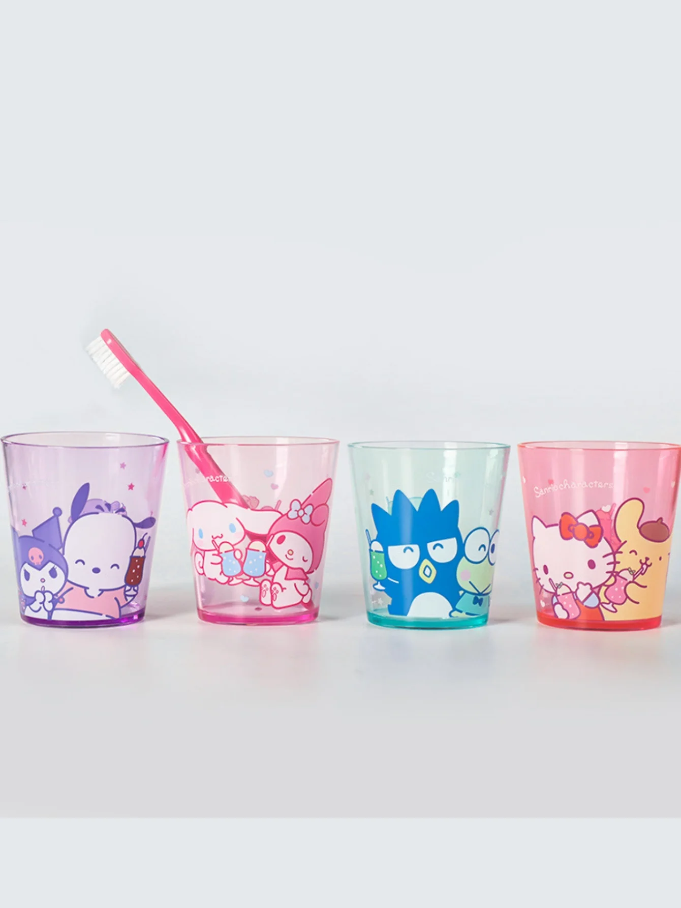 1pc New Sanrio Transparent 260ml Water Cup Cartoon Cinnamoroll Melody Thickened Drinking Cup Kuromi Hello cute Kitty Plastic Cup view 4
