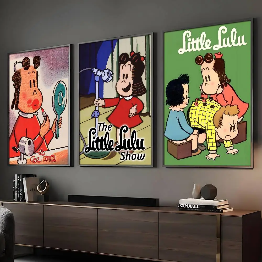 Cartoon The L-Little L-Lulu Show Comics Poster HD Art Sticky Wall Waterproof Home Living Room Bar Decoration