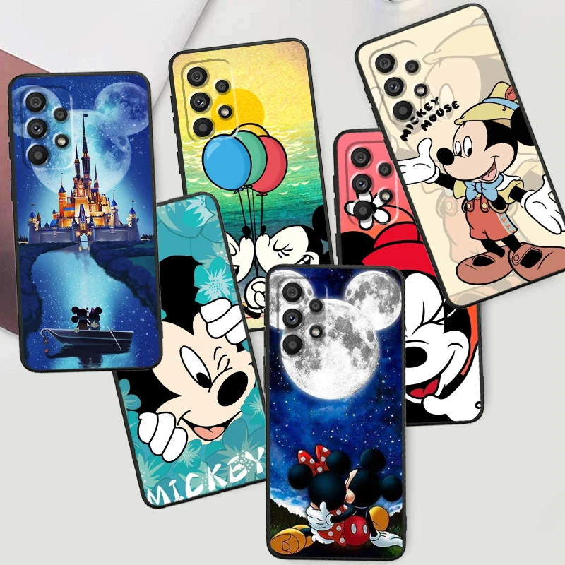 Disney Mickey Mouse Cute For Samsung Note 20 10 Ultra Plus A31 A14 A12 A70 A34 A25 A04 A05 A15 A24 5G Black TPU Phone Case