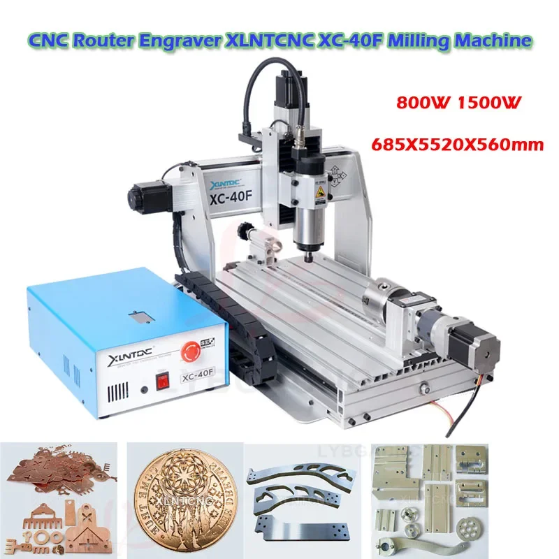 XLNTCNC  XC-40F CNC Router 800W 1500W 3axis 4axis Engraving Drilling and Milling Machine USB Port with Linear Guide More Precise