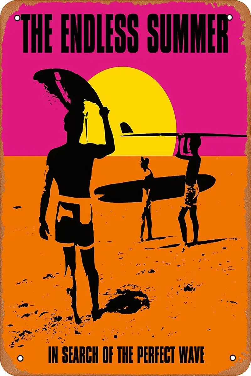 The Endless Summer 1966 Poster Metal Tin Sign Home Decor Metal Poster 12x8 inch